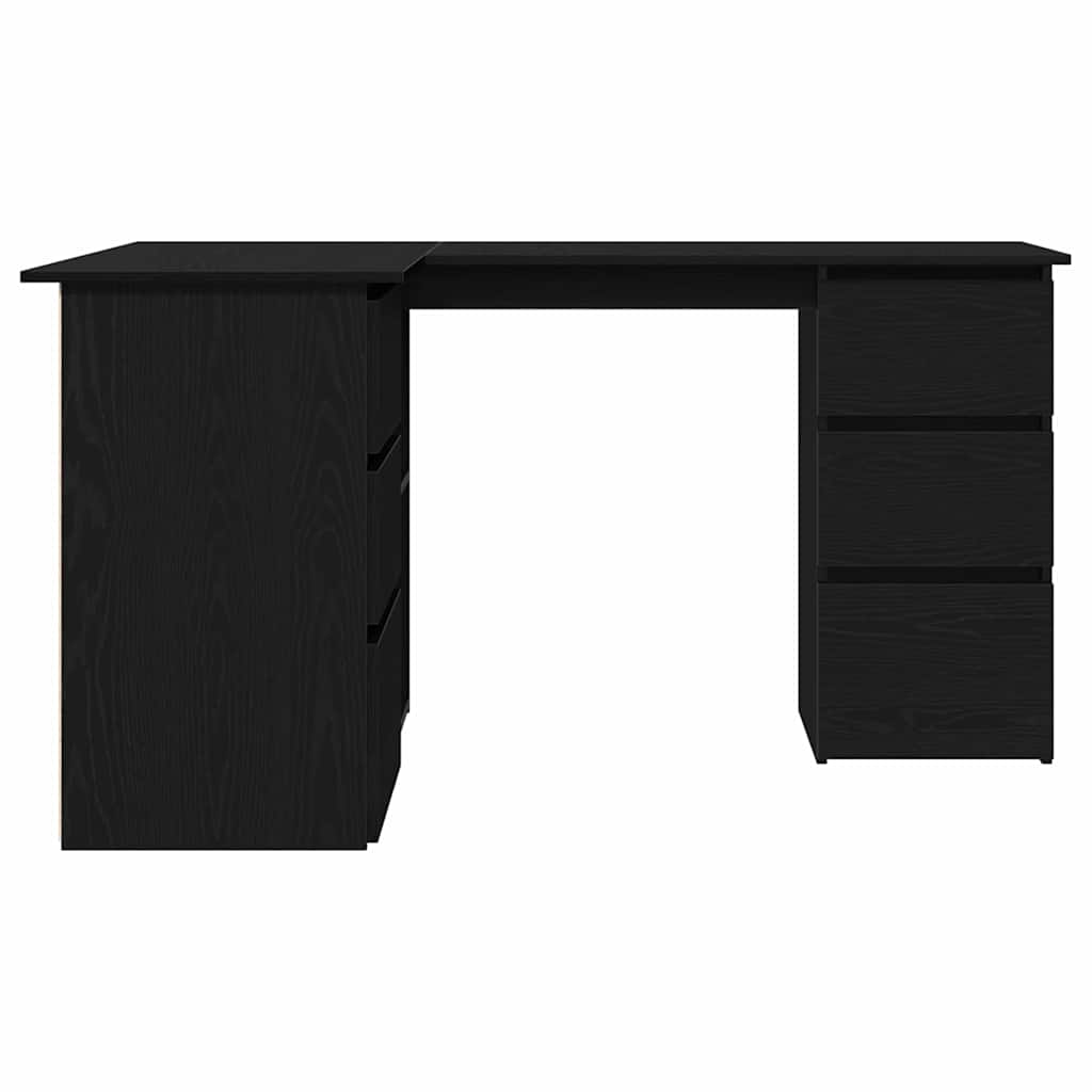 vidaXL Desk with Drawer Black Oak 145 x 100 x 76 cm Engineered Wood