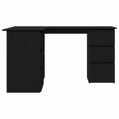 vidaXL Desk with Drawer Black Oak 145 x 100 x 76 cm Engineered Wood