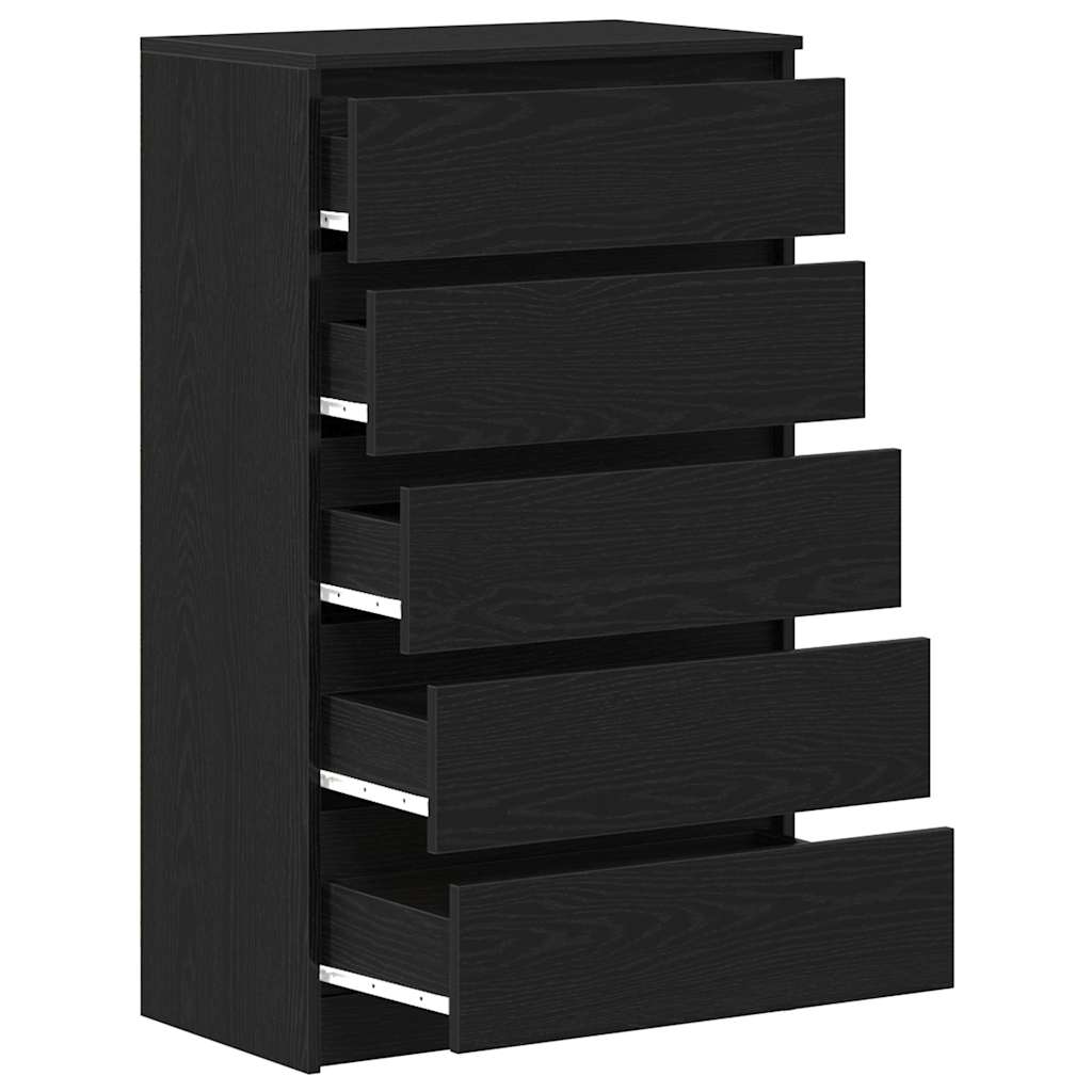 vidaXL Drawer Cabinet Black Oak 60x36x103 cm Engineered Wood