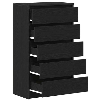 vidaXL Drawer Cabinet Black Oak 60x36x103 cm Engineered Wood