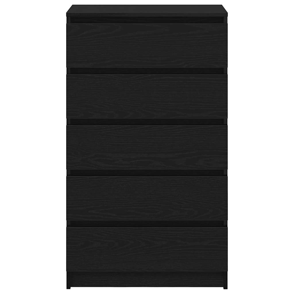 vidaXL Drawer Cabinet Black Oak 60x36x103 cm Engineered Wood