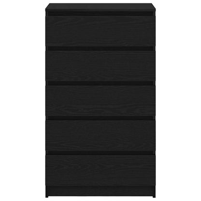 vidaXL Drawer Cabinet Black Oak 60x36x103 cm Engineered Wood