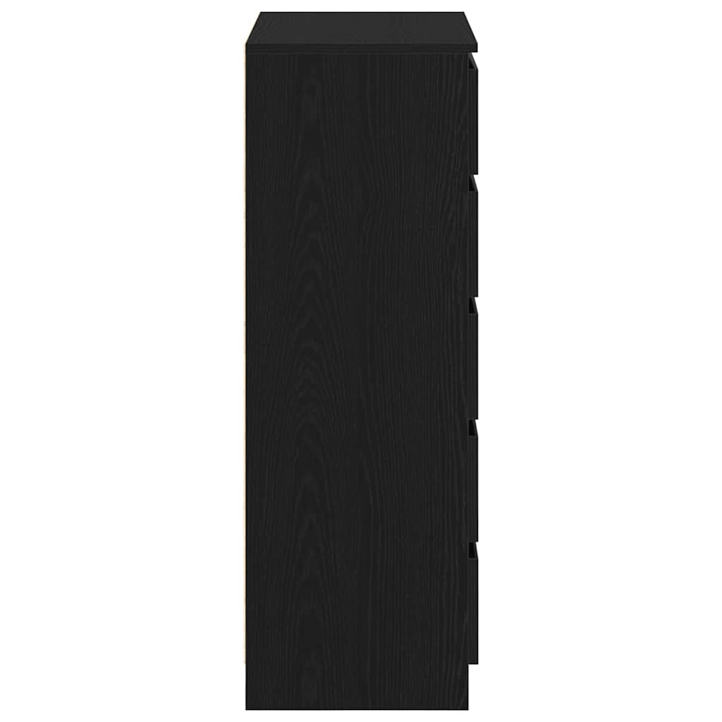 vidaXL Drawer Cabinet Black Oak 60x36x103 cm Engineered Wood