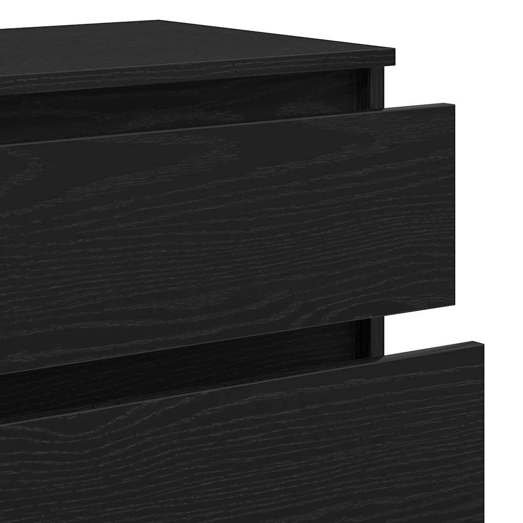 vidaXL Drawer Cabinet Black Oak 60x36x103 cm Engineered Wood