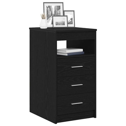 vidaXL Drawer Cabinet Black Oak 40x50x76 cm Engineered Wood