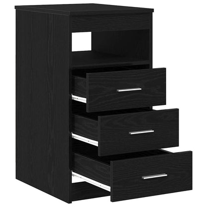 vidaXL Drawer Cabinet Black Oak 40x50x76 cm Engineered Wood