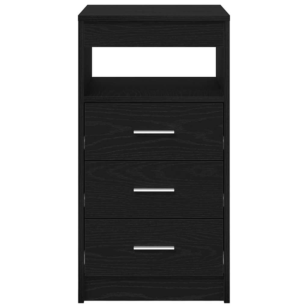 vidaXL Drawer Cabinet Black Oak 40x50x76 cm Engineered Wood