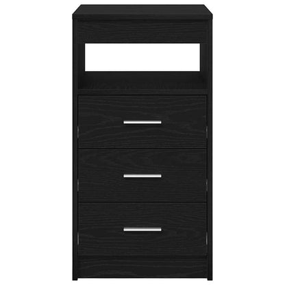 vidaXL Drawer Cabinet Black Oak 40x50x76 cm Engineered Wood