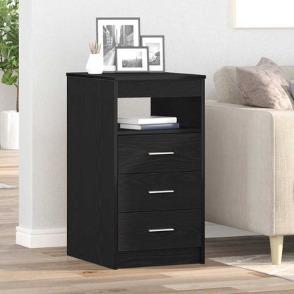 vidaXL Drawer Cabinet Black Oak 40x50x76 cm Engineered Wood