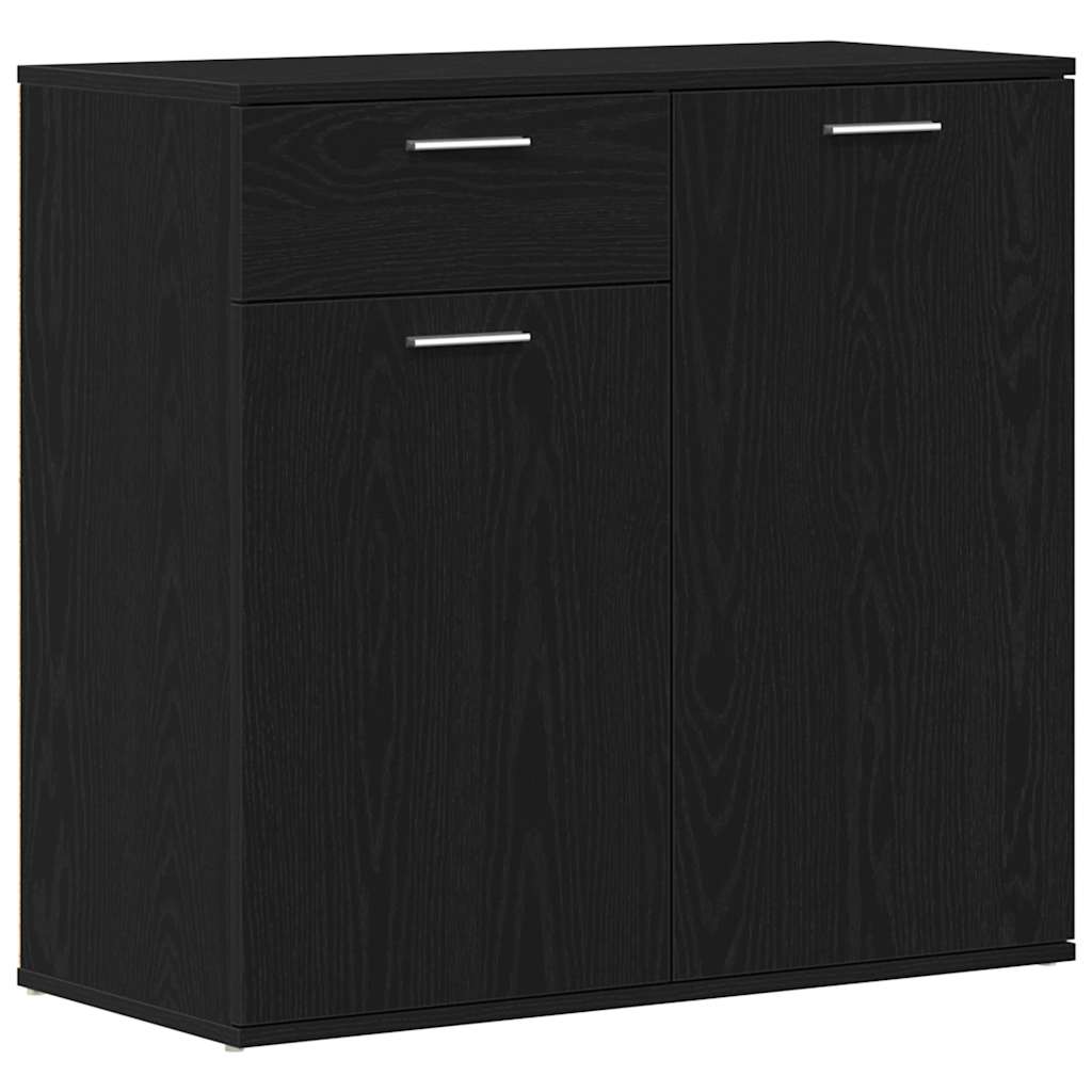 vidaXL Sideboard Black Oak 80x36x75 cm Engineered Wood