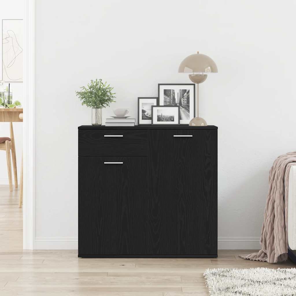vidaXL Sideboard Black Oak 80x36x75 cm Engineered Wood