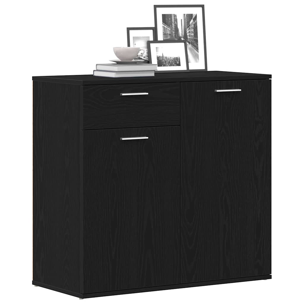 vidaXL Sideboard Black Oak 80x36x75 cm Engineered Wood