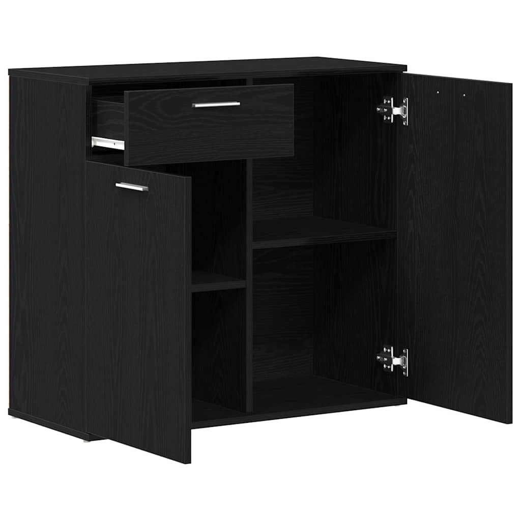 vidaXL Sideboard Black Oak 80x36x75 cm Engineered Wood