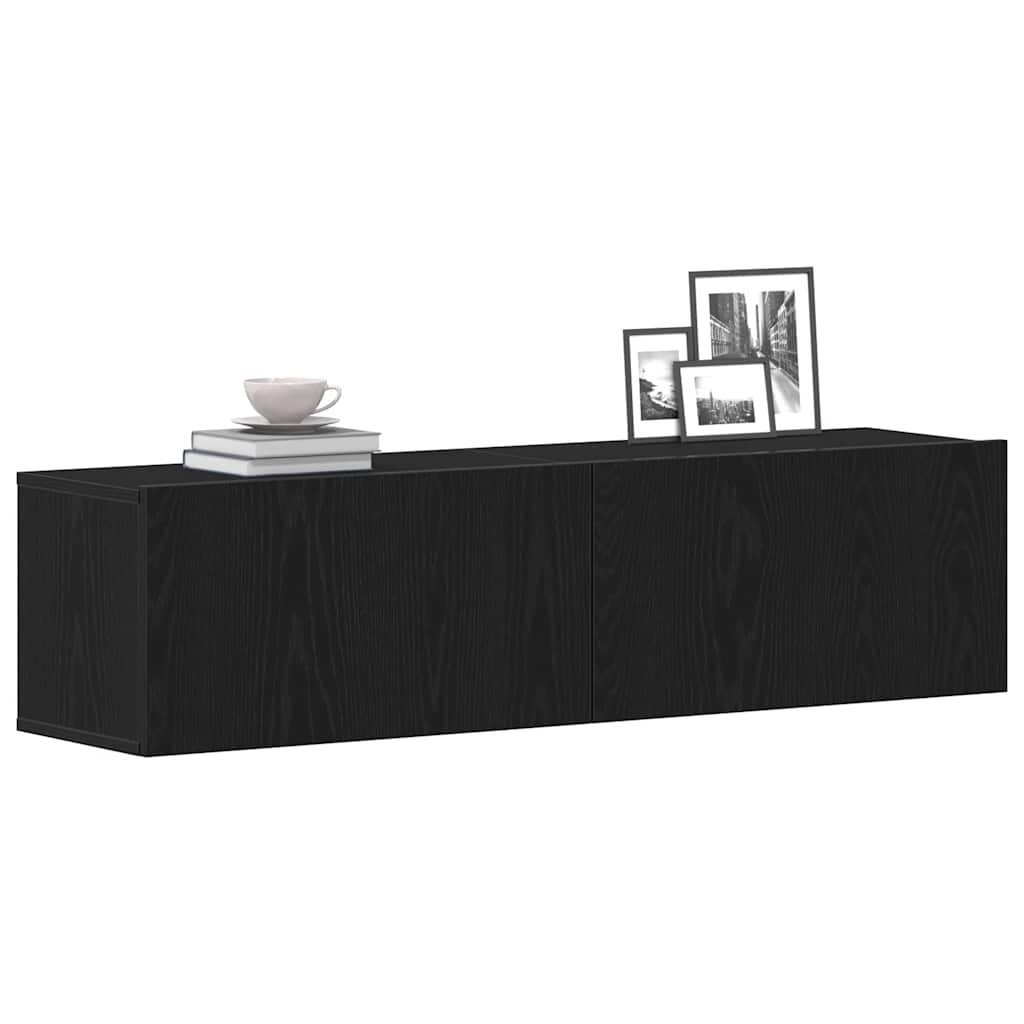 vidaXL TV Cabinet Black Oak 120x30x30.5 cm Engineered Wood