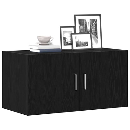 vidaXL Wall Cabinet Black Oak 80x39x40 cm Engineered Wood