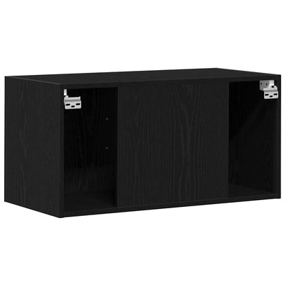 vidaXL Wall Cabinet Black Oak 80x39x40 cm Engineered Wood