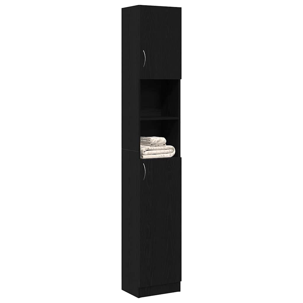 vidaXL Bathroom Cabinet Black Oak 32x25,5x190 cm Engineered Wood
