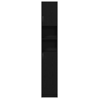 vidaXL Bathroom Cabinet Black Oak 32x25.5x190 cm Engineered Wood
