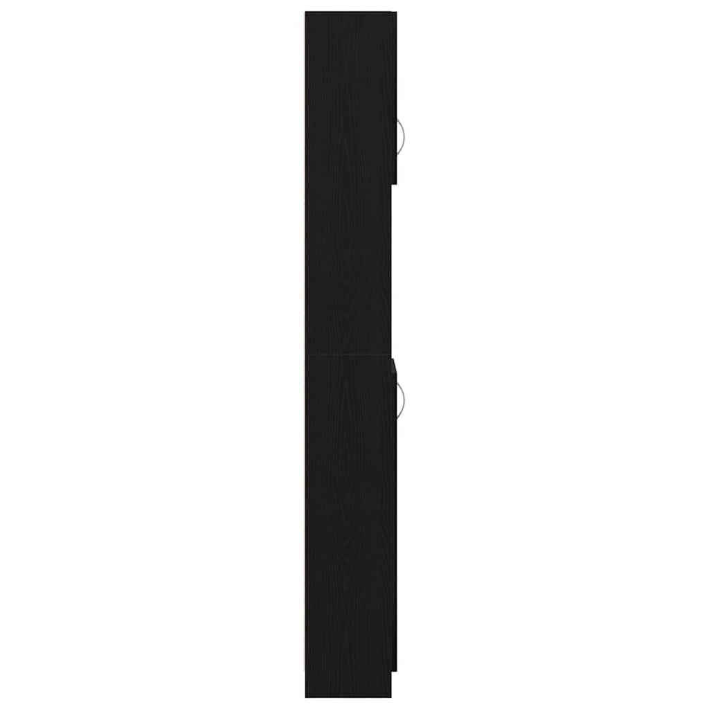 vidaXL Bathroom Cabinet Black Oak 32x25.5x190 cm Engineered Wood