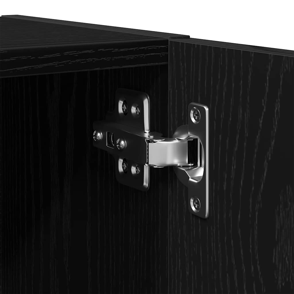 vidaXL Bathroom Cabinet Black Oak 32x25,5x190 cm Engineered Wood