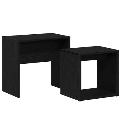 vidaXL Coffee Tables 2 pcs Black Oak Engineered Wood