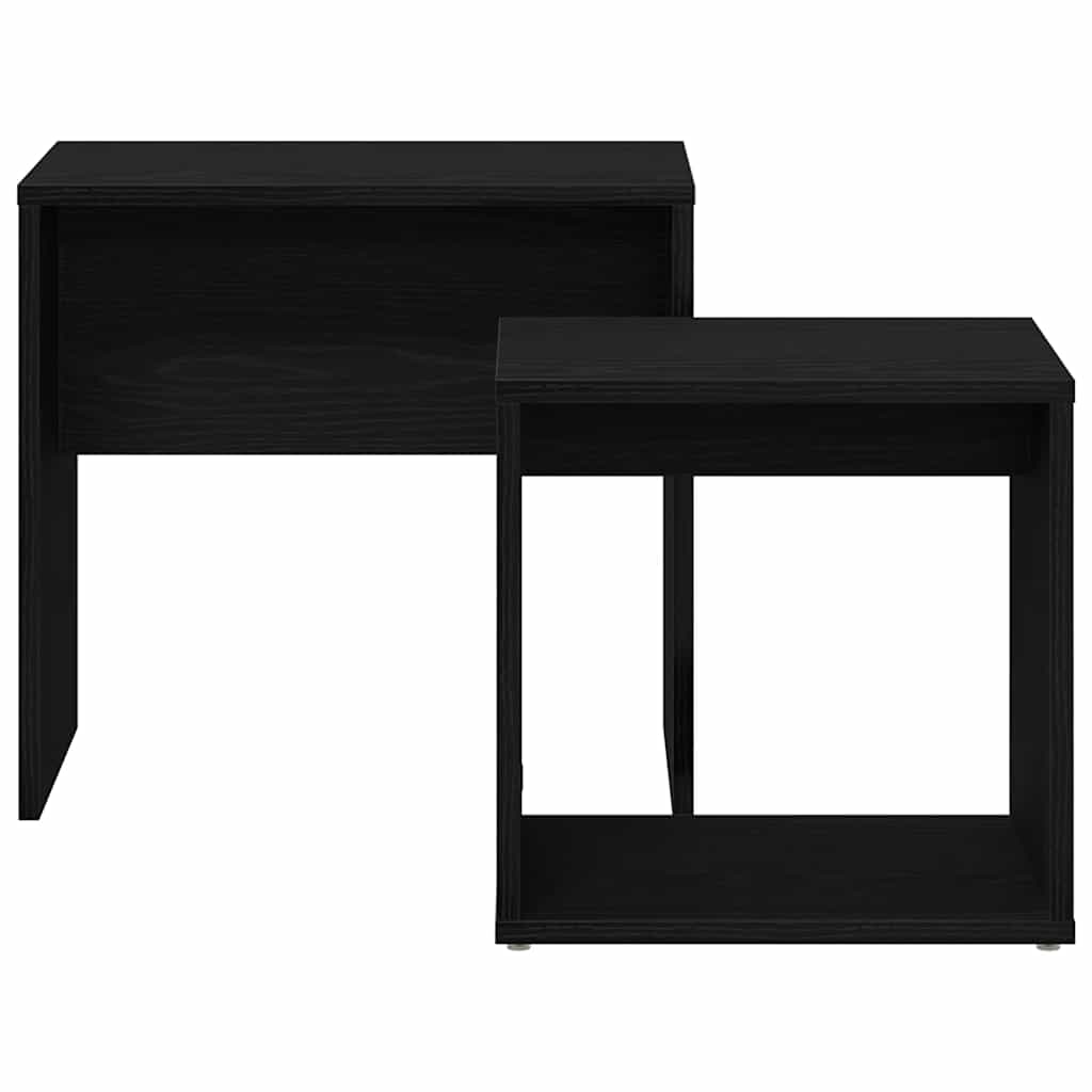vidaXL Coffee Tables 2 pcs Black Oak Engineered Wood