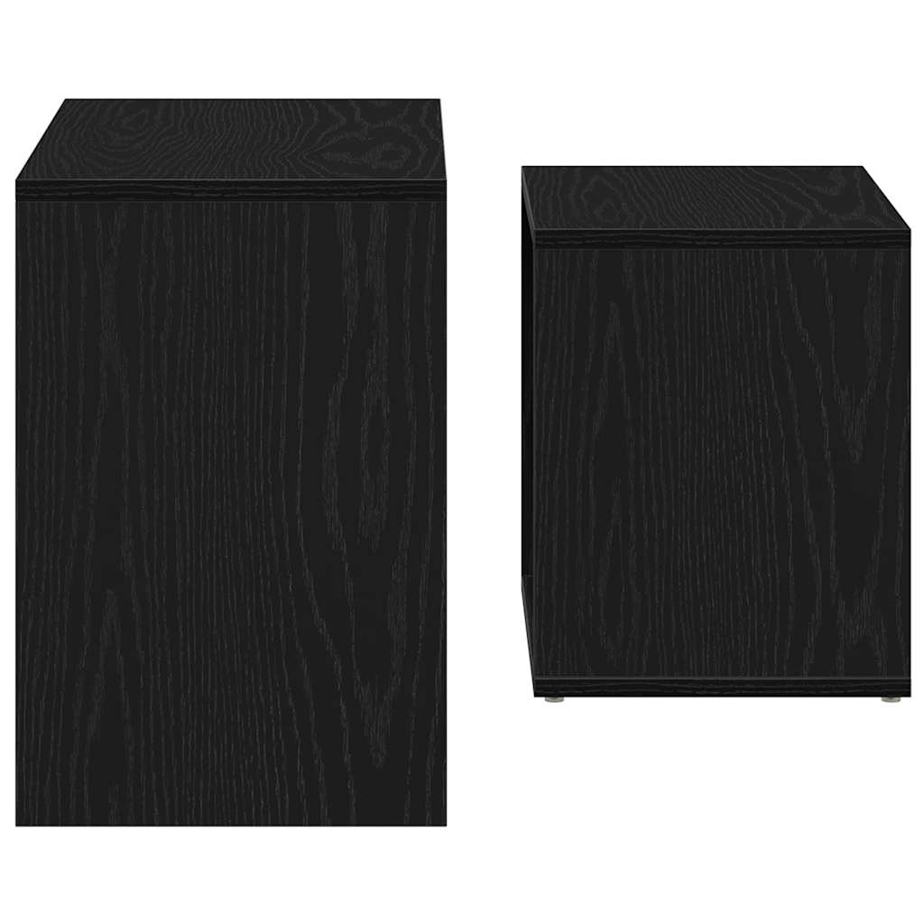 vidaXL Coffee Tables 2 pcs Black Oak Engineered Wood