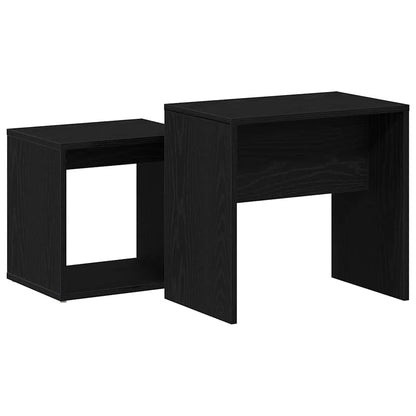 vidaXL Coffee Tables 2 pcs Black Oak Engineered Wood