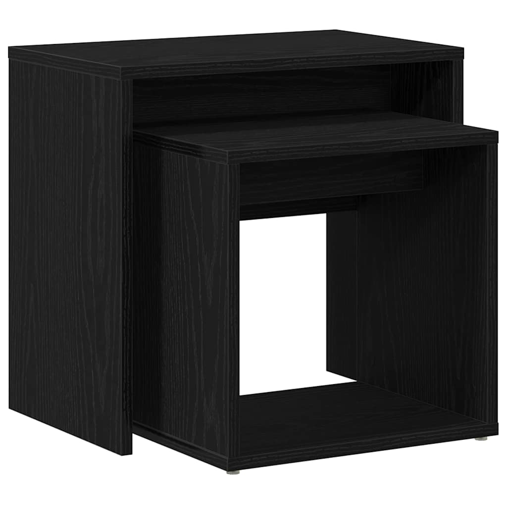 vidaXL Coffee Tables 2 pcs Black Oak Engineered Wood