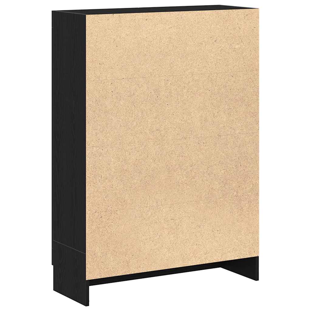 vidaXL Book Cabinet Black Oak 82,5x30,5x115 cm Engineered Wood
