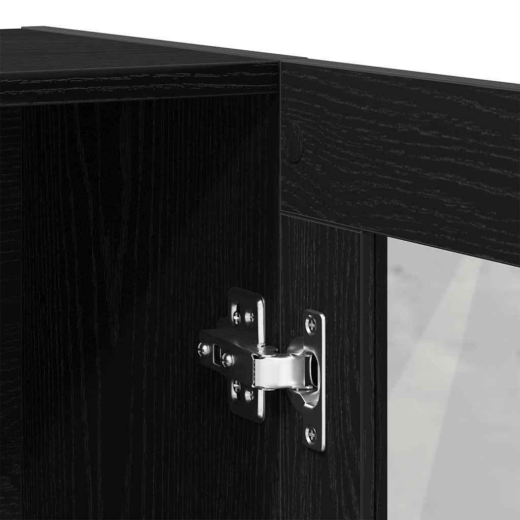 vidaXL Book Cabinet Black Oak 82,5x30,5x115 cm Engineered Wood