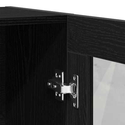 vidaXL Book Cabinet Black Oak 82,5x30,5x115 cm Engineered Wood