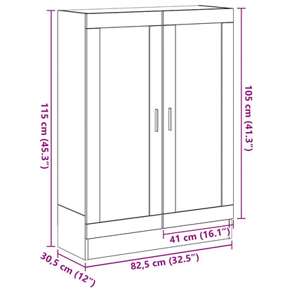 vidaXL Book Cabinet Black Oak 82,5x30,5x115 cm Engineered Wood