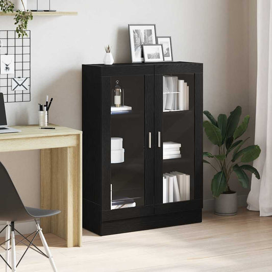 vidaXL Book Cabinet Black Oak 82,5x30,5x115 cm Engineered Wood