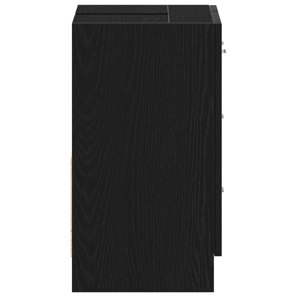 vidaXL Sink Cabinet Black Oak 63x30x54 cm Engineered Wood