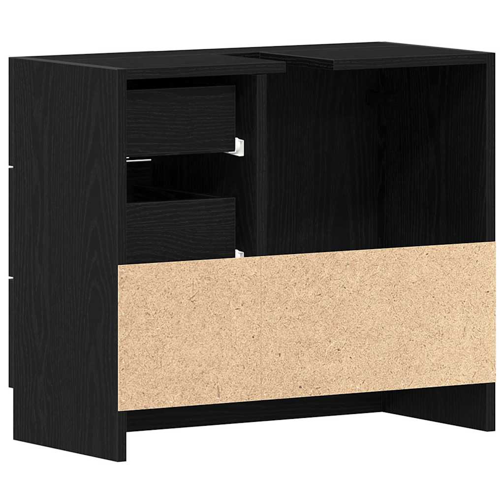 vidaXL Sink Cabinet Black Oak 63x30x54 cm Engineered Wood