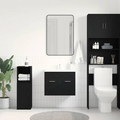 vidaXL Bathroom Sink Cabinet Black Oak 60x38.5x46 cm Engineered Wood