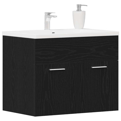 vidaXL Bathroom Sink Cabinet Black Oak 60x38.5x46 cm Engineered Wood