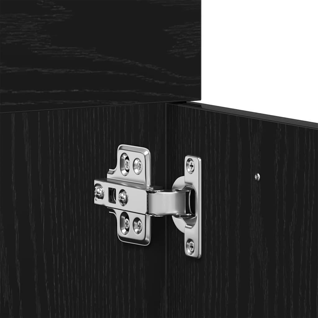 vidaXL Bathroom Sink Cabinet Black Oak 60x38.5x46 cm Engineered Wood