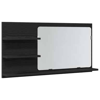 vidaXL Bathroom Mirror Cabinet Black Oak 90x11x45 cm Engineered Wood