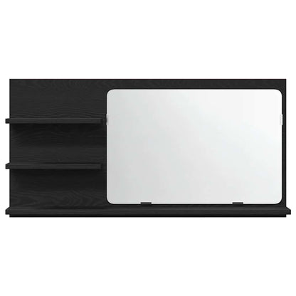 vidaXL Bathroom Mirror Cabinet Black Oak 90x11x45 cm Engineered Wood