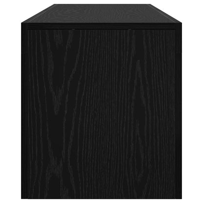vidaXL TV Cabinet with LED Lights Black Oak 140x36.5x40 cm Engineered Wood