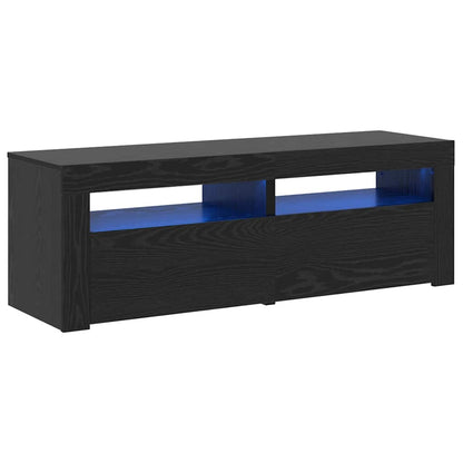 vidaXL TV Cabinet with LED Lights Black Oak 120x35x40 cm Engineered Wood