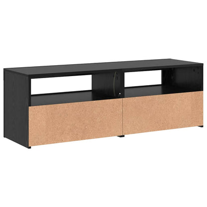 vidaXL TV Cabinet with LED Lights Black Oak 120x35x40 cm Engineered Wood