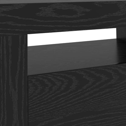 vidaXL TV Cabinet with LED Lights Black Oak 120x35x40 cm Engineered Wood