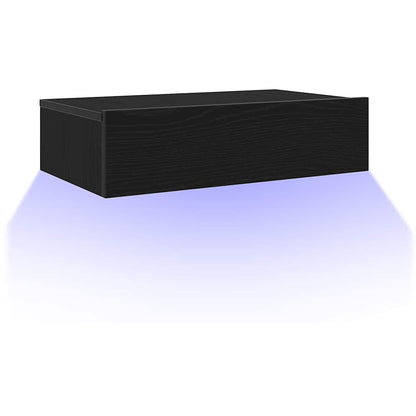 vidaXL TV Cabinet with LED Lights Black Oak 60x35x15,5 cm