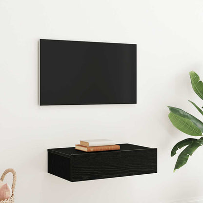 vidaXL TV Cabinet with LED Lights Black Oak 60x35x15,5 cm