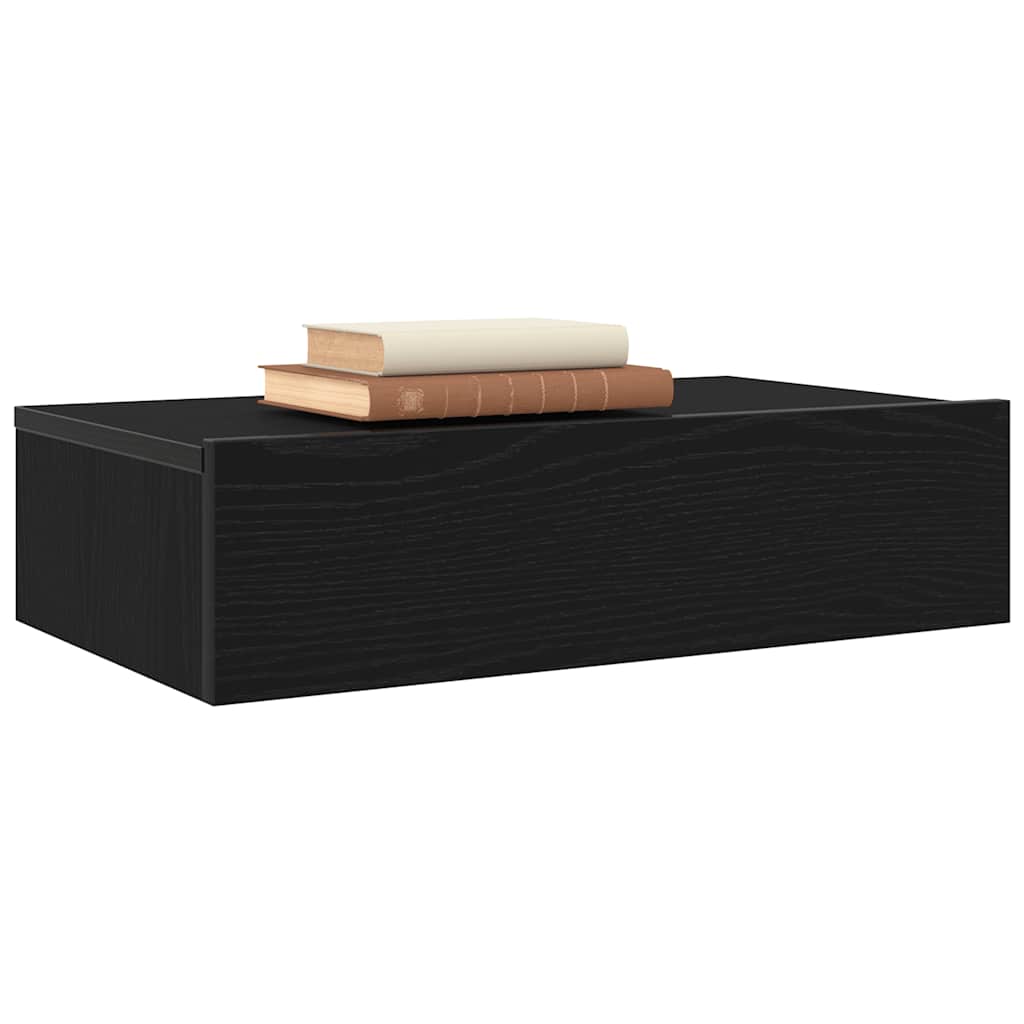 vidaXL TV Cabinet with LED Lights Black Oak 60x35x15.5 cm