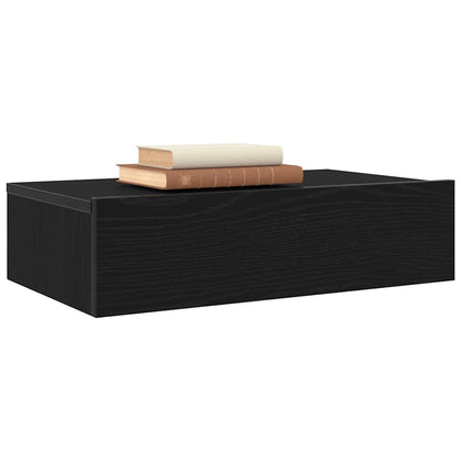 vidaXL TV Cabinet with LED Lights Black Oak 60x35x15.5 cm