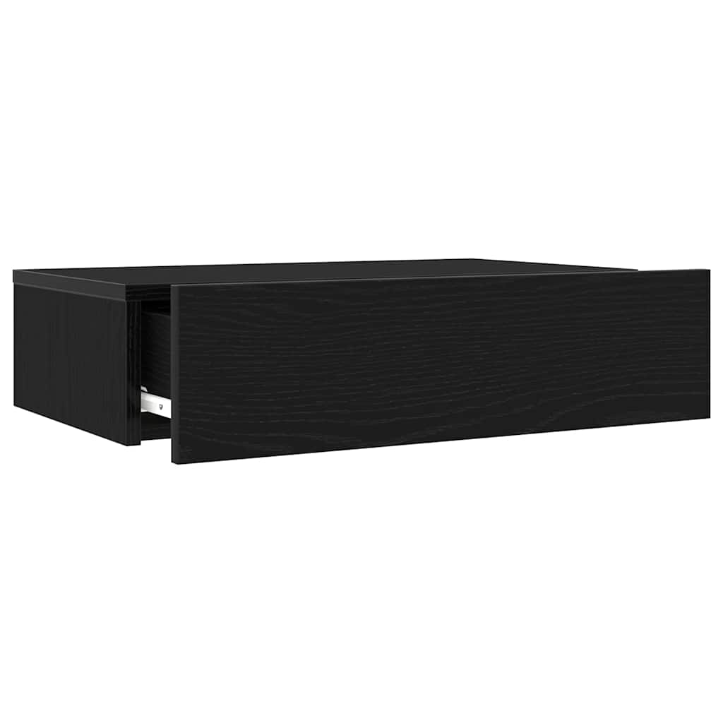 vidaXL TV Cabinet with LED Lights Black Oak 60x35x15.5 cm